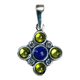 PRAGA, STŘEDOVĚKÝ STŘÍBRNÝ PŘÍVĚSEK, PERIDOT A LAPIS LAZULI, AG 925/1000 - PŘÍVĚSKY - STŘÍBRNÉ ŠPERKY