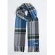 ŠÁLA IRSKÁ, FOXFORD BLUE AND GREY LAMBSWOOL SCARF - VLNĚNÉ ŠÁLY - MÓDA