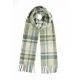 ŠÁLA IRSKÁ, FOXFORD GREEN, TURQUOISE & CREAM TARTAN LAMBSWOOL - VLNĚNÉ ŠÁLY - MÓDA