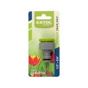 EXTOL CRAFT KONEKTOR NA KOHOUTEK, 1/2"-3/4", 70105 - PLASTOVÉ SPOJKY - ZAVLAŽOVÁNÍ + HADICE