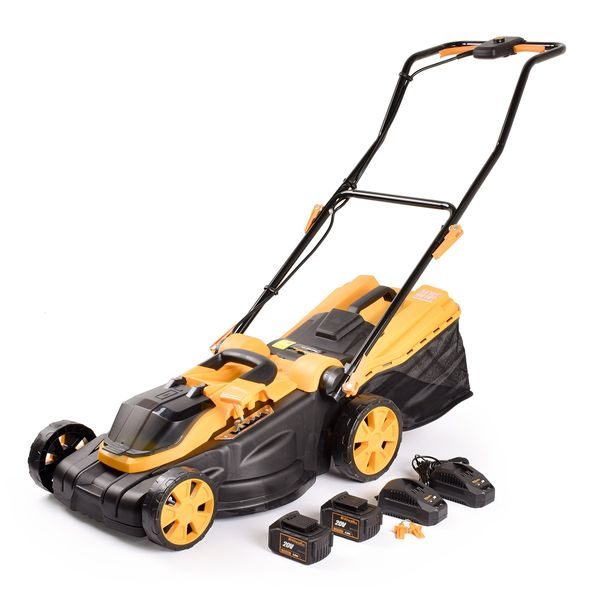 RIWALL PRO RALM 3820 SET AKUMULÁTOROVÁ TRAVNÍ SEKAČKA + 2X 4AH BATERIE + 2X NABÍJEČKA 20 V - AKUMULÁTOROVÉ SEKAČKY{% if zbozi.kategorie.adresa_nazvy[0] != zbozi.kategorie.nazev %} - SEKAČKY{% endif %}