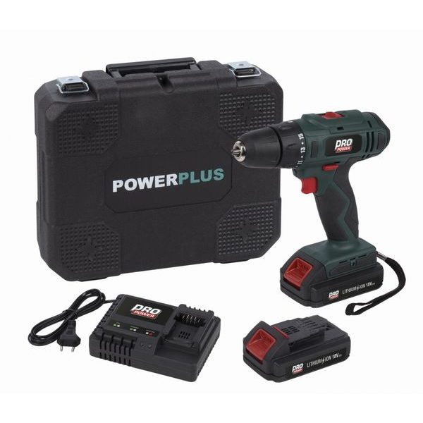 POWERPLUS POWP8040 AKU ŠROUBOVÁK / VRTAČKA 18V 2,0AH LI-ION 2BAT - AKU NÁŘADÍ{% if zbozi.kategorie.adresa_nazvy[0] != zbozi.kategorie.nazev %} - AKU NÁŘADÍ{% endif %}