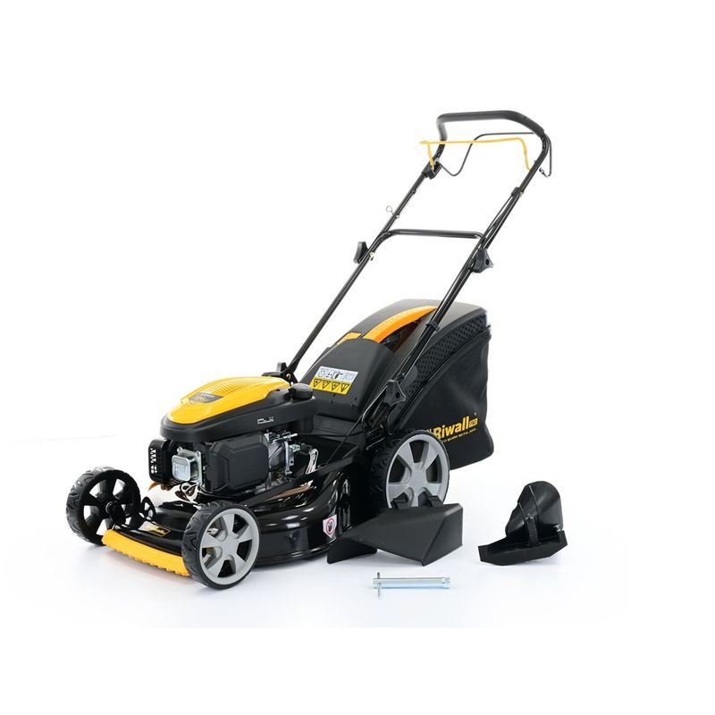 RIWALL PRO RPM 5155 PRO MULTIFUNKČNÍ TRAVNÍ SEKAČKA 4 V 1 S BENZINOVÝM MOTOREM A POJEZDEM - SEKAČKY SE ZÁBĚREM 50-56 CM - SEKAČKY