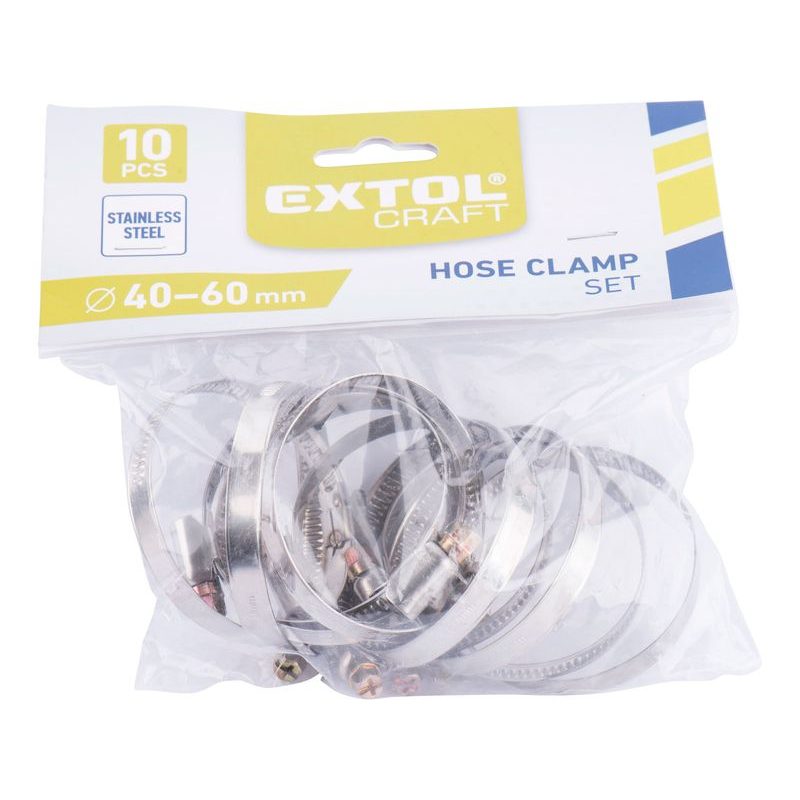 EXTOL CRAFT SPONY HADICOVÉ NEREZ, BALENÍ 10KS, 40-60MM, 70507 - SPONY NA HADICE - ZAVLAŽOVÁNÍ + HADICE