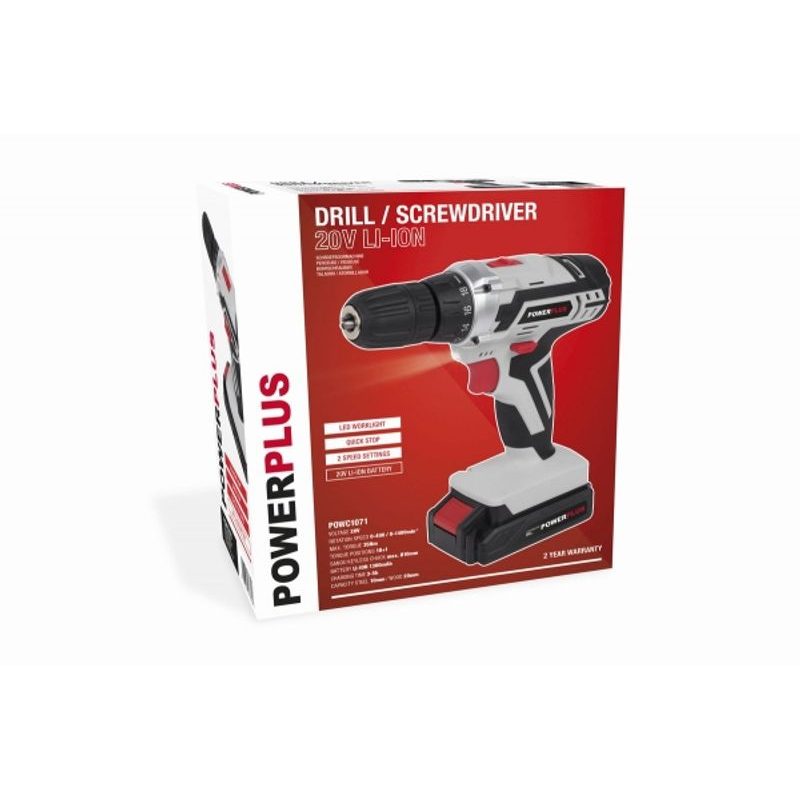 POWERPLUS POWC1071 AKU ŠROUBOVÁK / VRTAČKA 20V LI-ION - AKU NÁŘADÍ