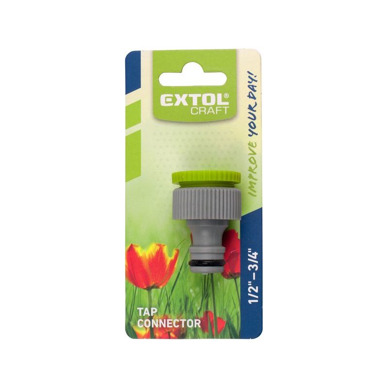 EXTOL CRAFT KONEKTOR NA KOHOUTEK, 1/2"-3/4", 70105 - PLASTOVÉ SPOJKY - ZAVLAŽOVÁNÍ + HADICE