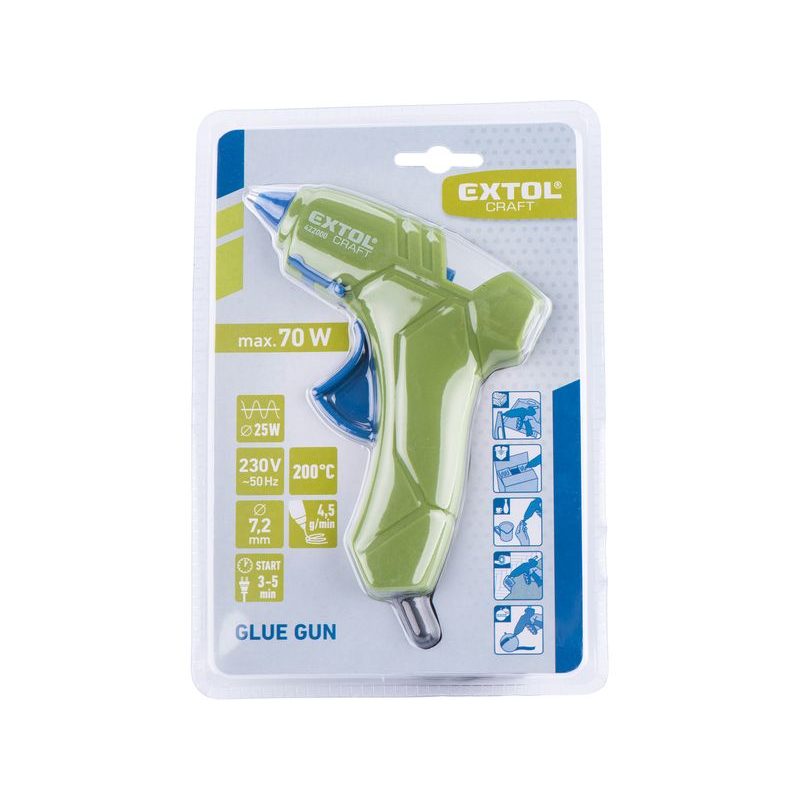 EXTOL CRAFT PISTOLE TAVNÁ LEPÍCÍ, ⌀7,2MM, 25W, 422000 - ELEKTRO NÁŘADÍ