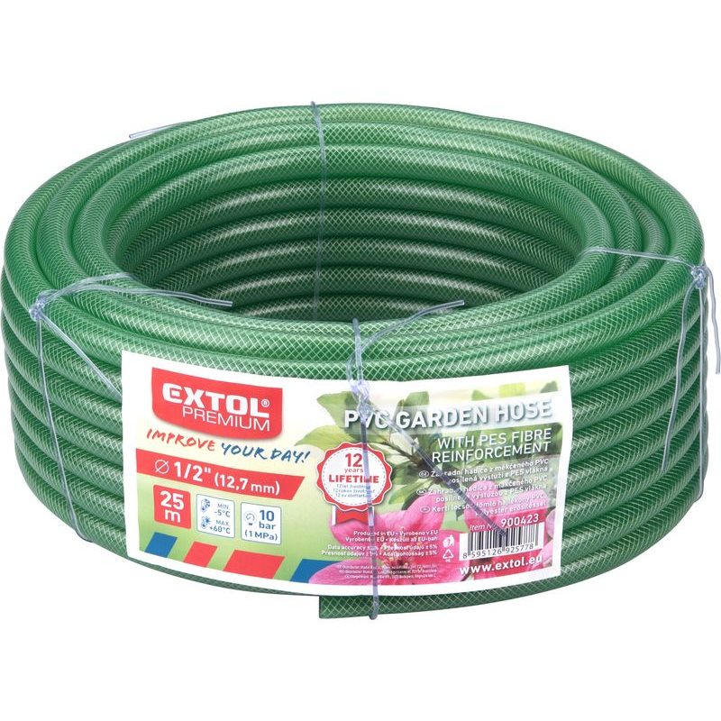 EXTOL PREMIUM HADICE ZAHRADNÍ PRŮHLEDNÁ GARDEN, 1/2",25M 100G/M, 900423 - ZAHRADNÍ HADICE - ZAVLAŽOVÁNÍ + HADICE