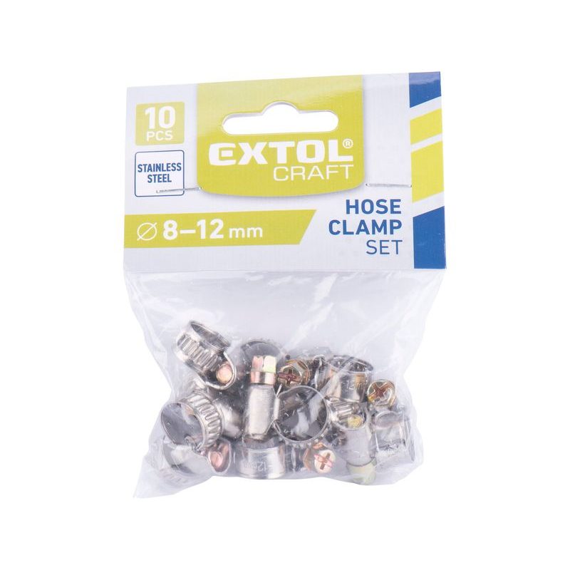 EXTOL CRAFT SPONY HADICOVÉ NEREZ, BALENÍ 10KS, 8-12MM, 70500 - SPONY NA HADICE - ZAVLAŽOVÁNÍ + HADICE