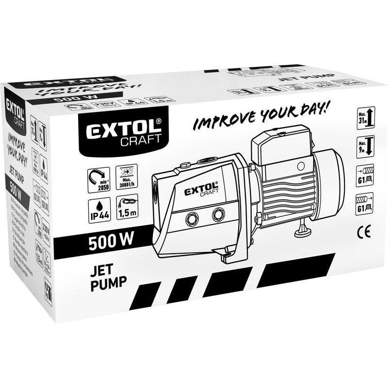 EXTOL CRAFT ČERPADLO PROUDOVÉ, 500W, 3080L/H, 414262 - ZAHRADNÍ ČERPADLA - ZAHRADNÍ STROJE A TECHNIKA