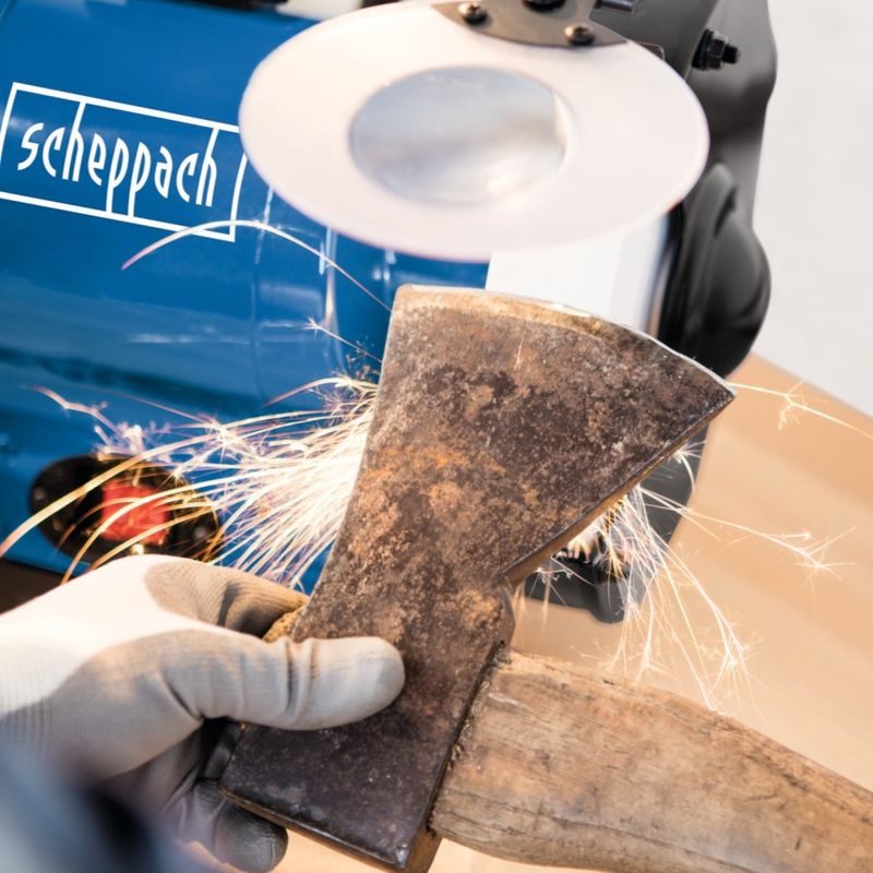 SCHEPPACH BG 200 AL DVOUKOTOUČOVÁ BRUSKA S BÍLÝM KAMENEM - ELEKTRO NÁŘADÍ