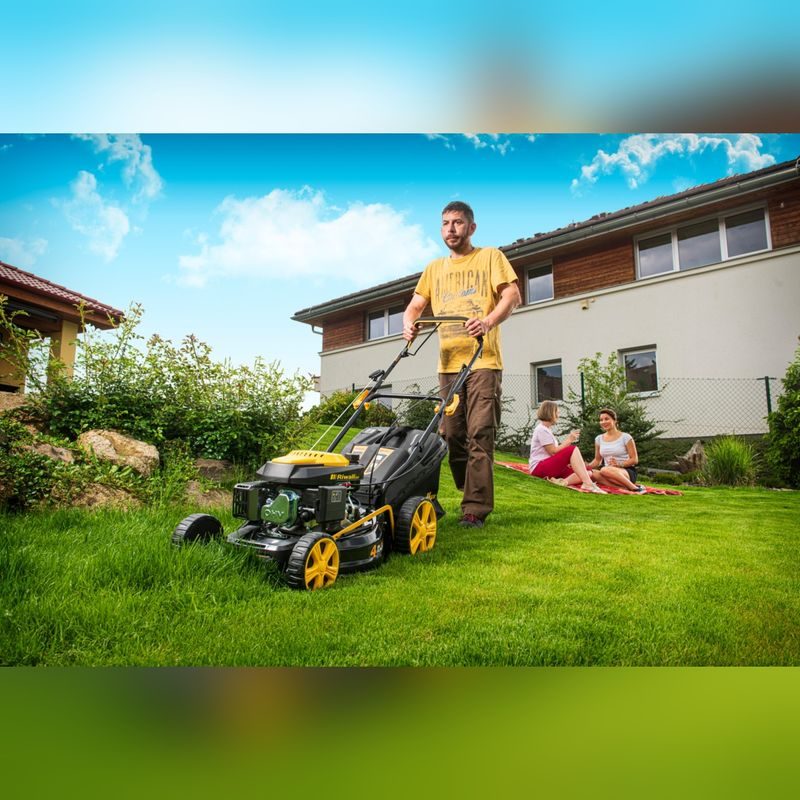 RIWALL PRO RPM 4735 MULTIFUNKČNÍ TRAVNÍ SEKAČKA 4V1 S POJEZDEM - SEKAČKY SE ZÁBĚREM 46-48 CM - SEKAČKY