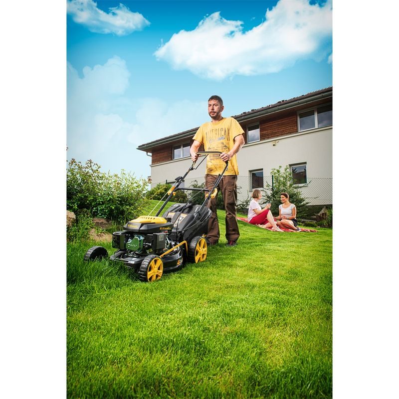 RIWALL PRO RPM 4735 MULTIFUNKČNÍ TRAVNÍ SEKAČKA 4V1 S POJEZDEM - SEKAČKY SE ZÁBĚREM 46-48 CM - SEKAČKY