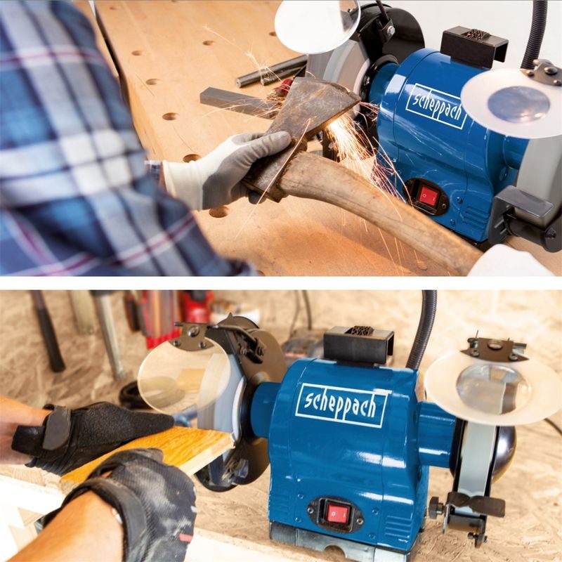 SCHEPPACH BG 200 DVOUKOTOUČOVÁ BRUSKA S INDUKČNÍM MOTOREM - ELEKTRO NÁŘADÍ