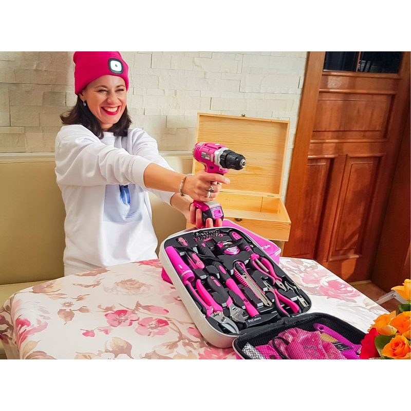 EXTOL LADY VRTACÍ ŠROUBOVÁK AKU, RŮŽOVÝ, 12V LI-ION, 1300MAH, V TAŠCE, 402401 - AKU NÁŘADÍ