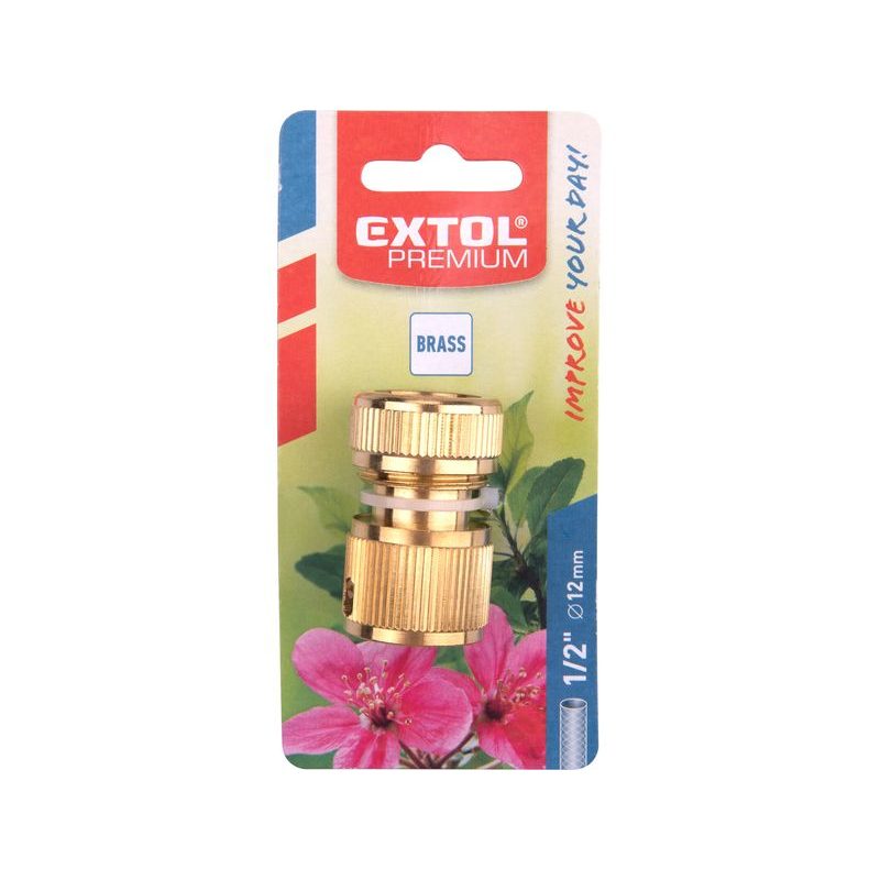 EXTOL PREMIUM RYCHLOSPOJKA NA HADICI, 1/2", MOSAZ, 8876001 - MOSAZNÉ SPOJKY - ZAVLAŽOVÁNÍ + HADICE