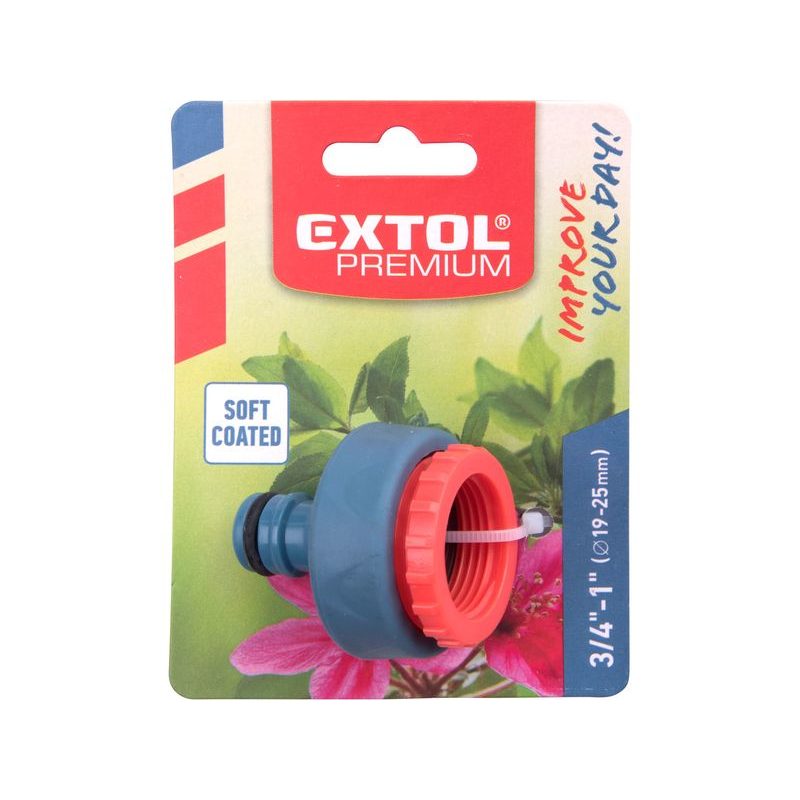EXTOL PREMIUM KONEKTOR NA KOHOUTEK, 3/4"-1", 8876422 - PLASTOVÉ SPOJKY - ZAVLAŽOVÁNÍ + HADICE