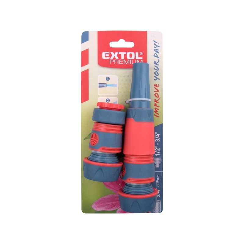 EXTOL PREMIUM HADICOVÝ SET 4KS, PRO 3/4" HADICI, 8876491 - POSTŘIKOVACÍ HLAVICE - ZAVLAŽOVÁNÍ + HADICE