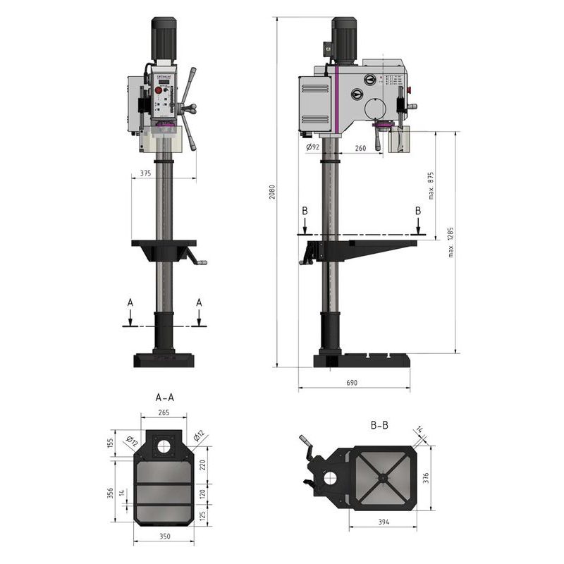 SLOUPOVÁ PŘEVODOVÁ VRTAČKA OPTIDRILL DH 28 GSV - ELEKTRO NÁŘADÍ