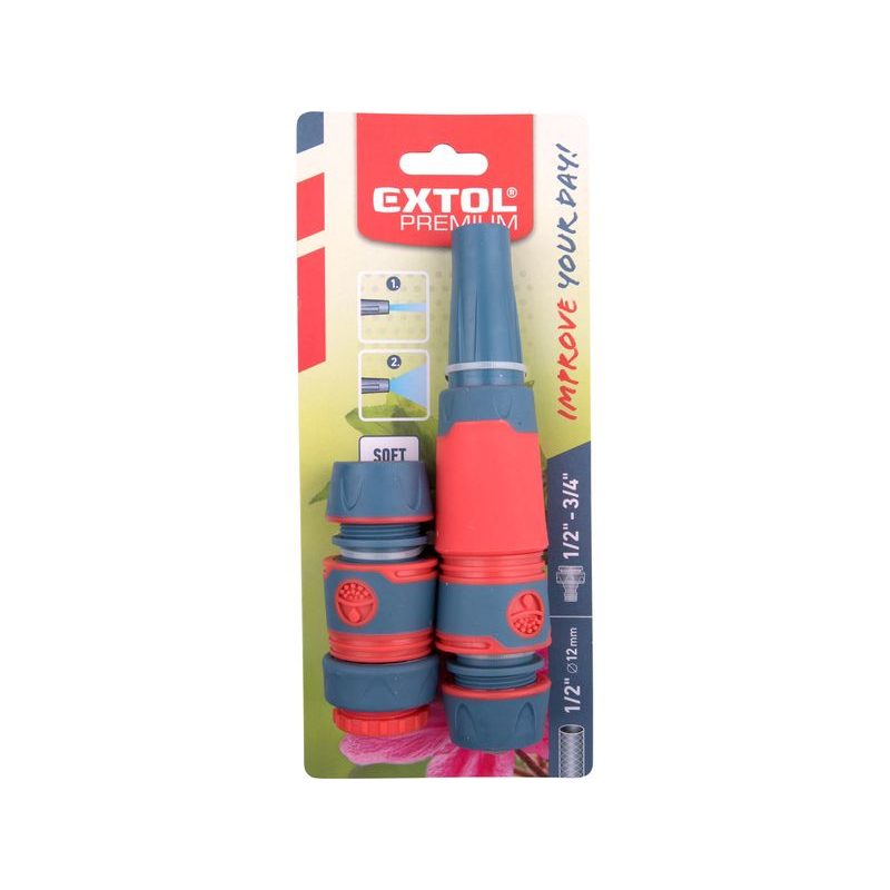 EXTOL PREMIUM 8876490 HADICOVÝ SET 4KS, PRO 1/2" HADICI, 8876490 - ZAVLAŽOVAČE - ZAVLAŽOVÁNÍ + HADICE