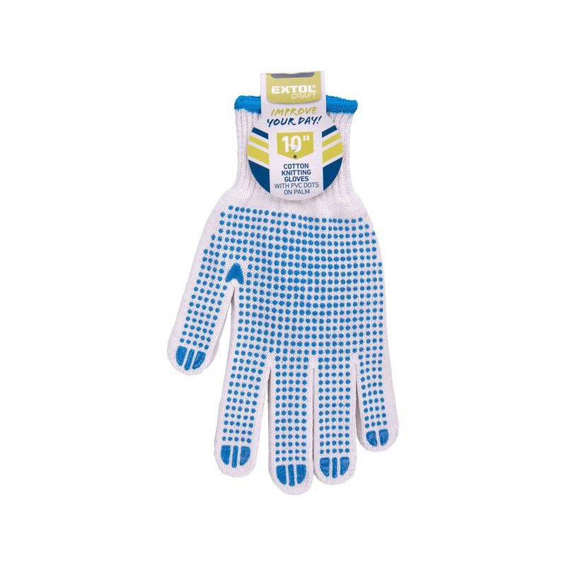 EXTOL CRAFT RUKAVICE BAVLNĚNÉ S PVC TERČÍKY NA DLANI, VELIKOST 10", 99708 - RUKAVICE PRACOVNÍ RŮZNÉ - PŘÍSLUŠENSTVÍ A DOPLŇKY