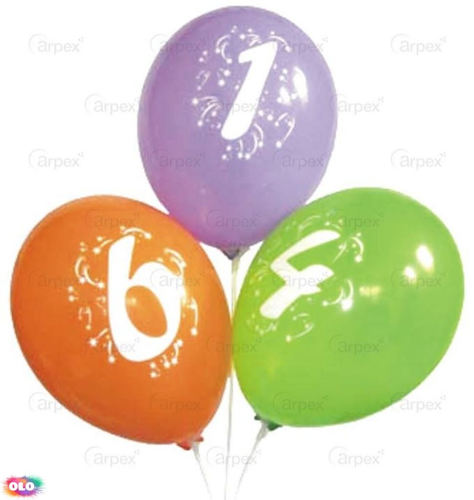 Balónky s potiskem čísla - 1, 3 ks v bal. 25 cm - Arpex - Gumové balónky -  Balónky a helium - OLO.cz - prodej party dekorací a potřeb