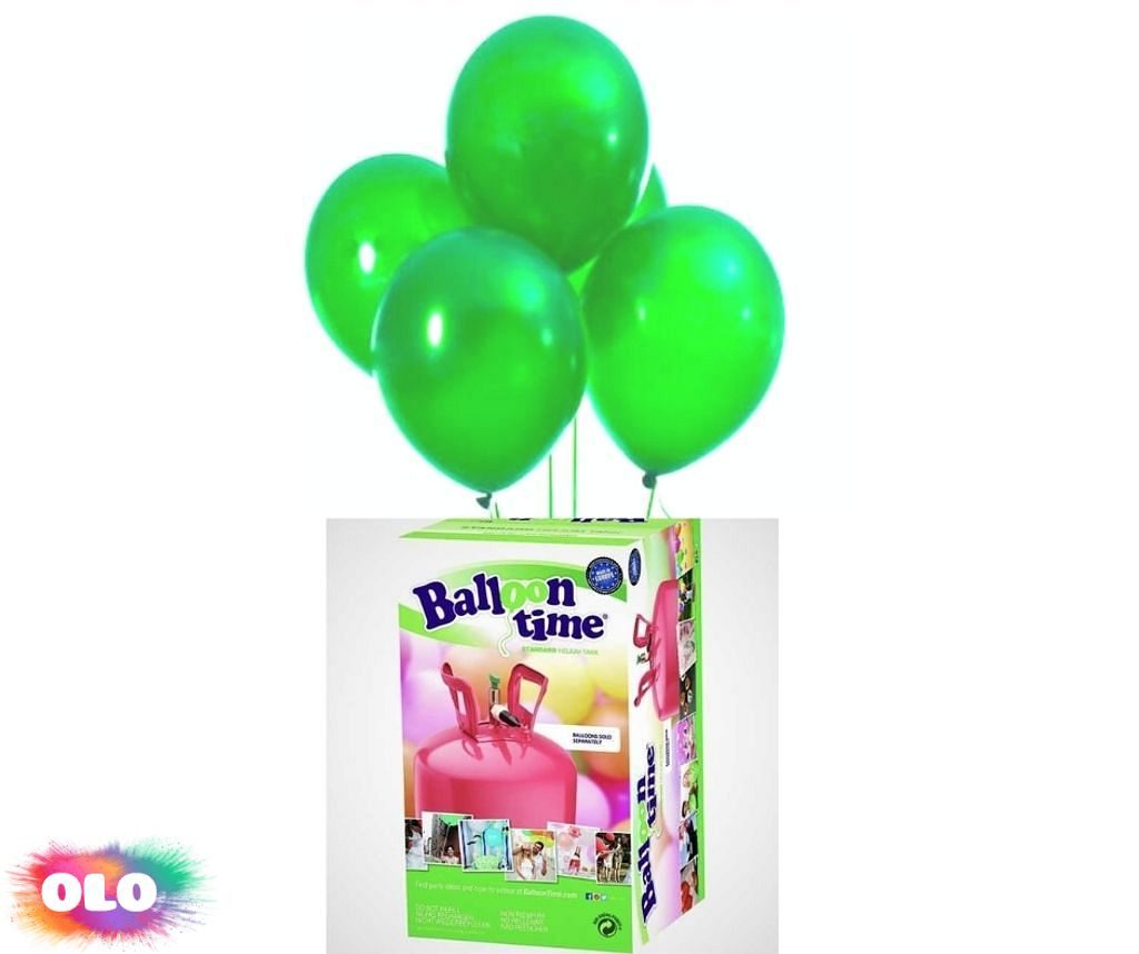 Helium Balloon time + balónky zelené 30ks - balonky.cz - Kompletní nabídka  - - OLO.cz - prodej party dekorací a potřeb
