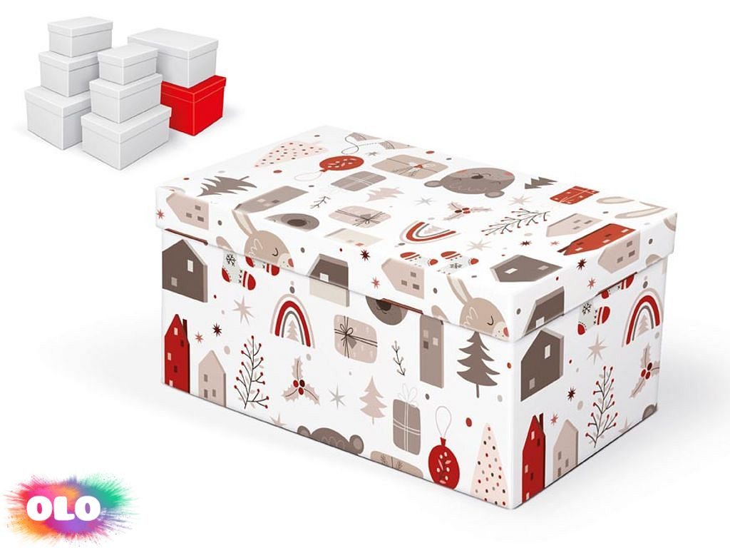 krabice dárková vánoční B-V007-H 30x19x15cm 5370930 - MFP Paper s.r.o. -  Kompletní nabídka - - OLO.cz - prodej party dekorací a potřeb