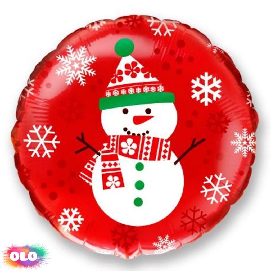 Balón foliový 45 cm SNĚHULÁK - Vánoce - FLEXMETAL - Foliové balónky  tématické - Balónky a helium - OLO.cz - prodej party dekorací a potřeb