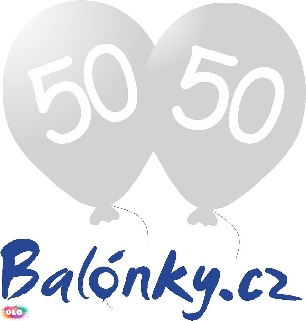 Balónek 50. narozeniny stříbrný metalický - Kompletní nabídka - - OLO.cz -  prodej party dekorací a potřeb