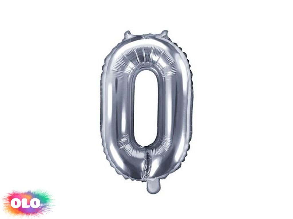Balón foliový číslice stříbrná 35 cm - 0 (NELZE PLNIT HELIEM) - PARTYDECO - Balónky  čísla - Balónky a helium - OLO.cz - prodej party dekorací a potřeb