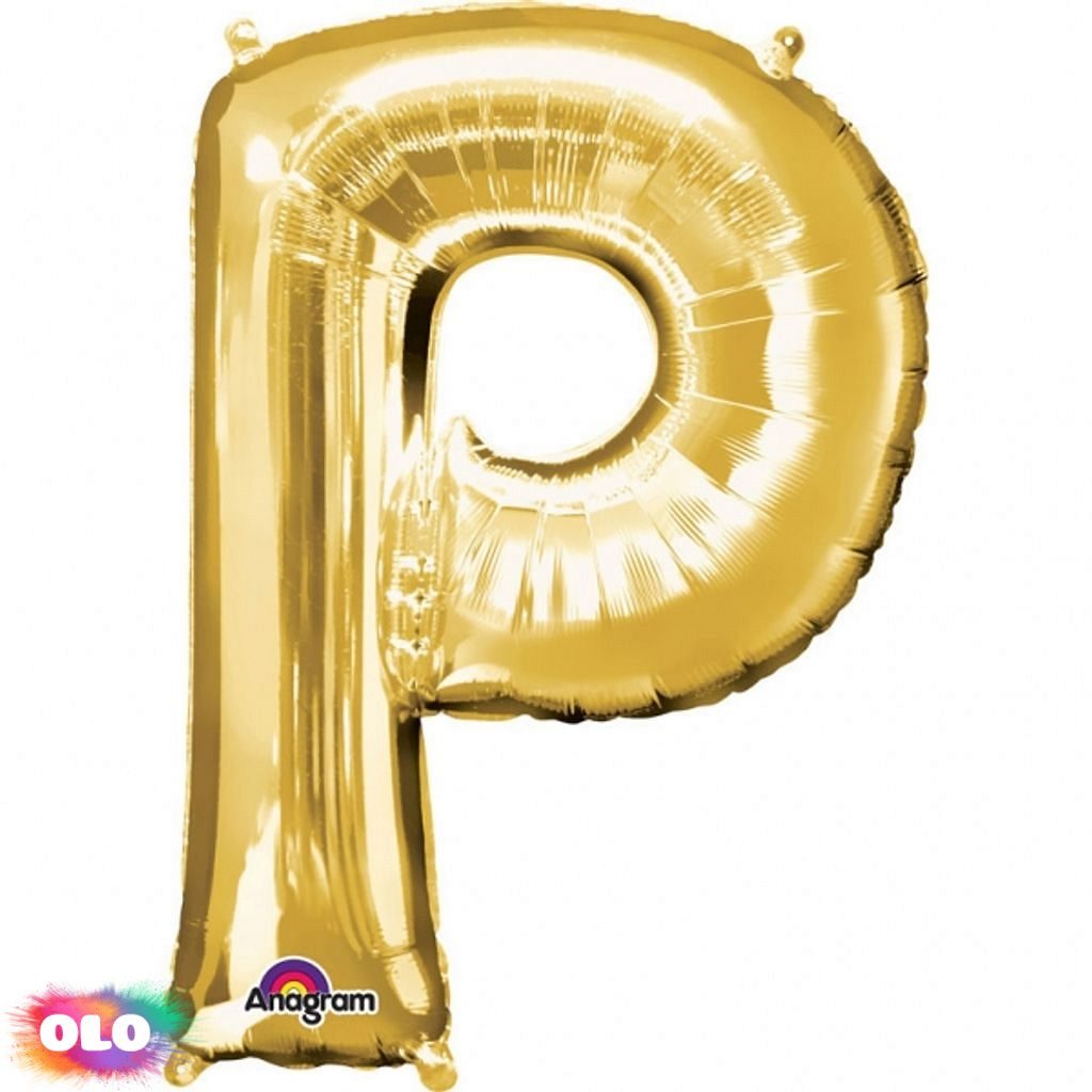 Písmena P zlaté foliové balónky 22cm x 33cm - Amscan - Balónky písmena -  Balónky a helium - OLO.cz - prodej party dekorací a potřeb