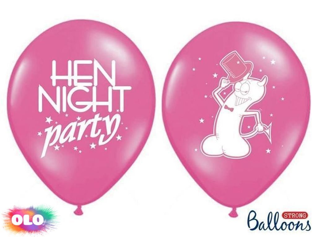 Balónky latexové 30 cm PASTEL RŮŽOVÉ potisk HEN NIGHT party - Rozlučka se  svobodou (6 ks) - PARTYDECO - Gumové balónky - Balónky a helium - OLO.cz - prodej  party dekorací a potřeb