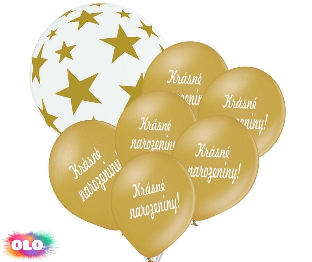 Krásné narozeniny sada 7 ks balónků - balonky.cz - Kompletní nabídka - -  OLO.cz - prodej party dekorací a potřeb