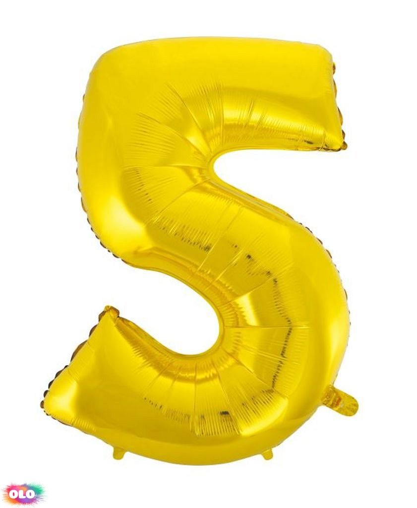 Balón foliový číslice zlatá - Gold 115 cm - 5 - BALONČ - Balónky čísla -  Balónky a helium - OLO.cz - prodej party dekorací a potřeb