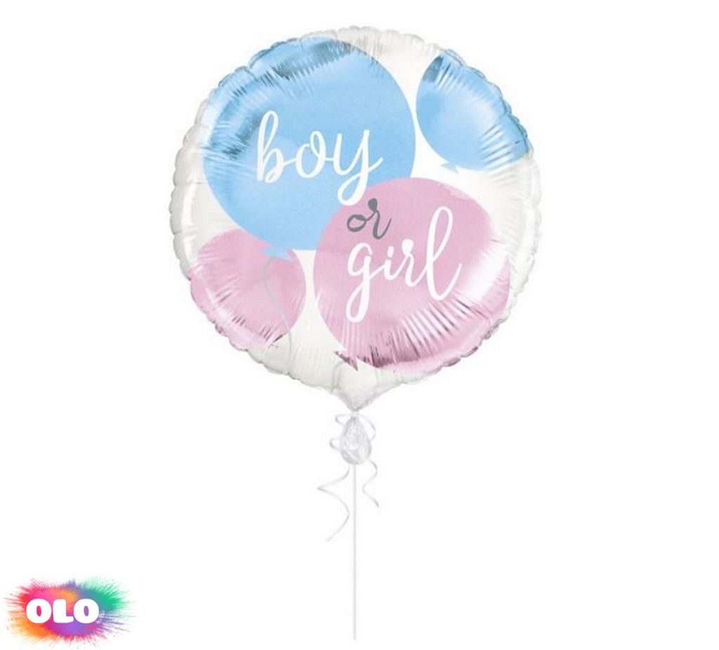 Foliový balon " Boy or Girl " - "Kluk nebo holka" 45cm - UNIQUE - Kompletní  nabídka - - OLO.cz - prodej party dekorací a potřeb