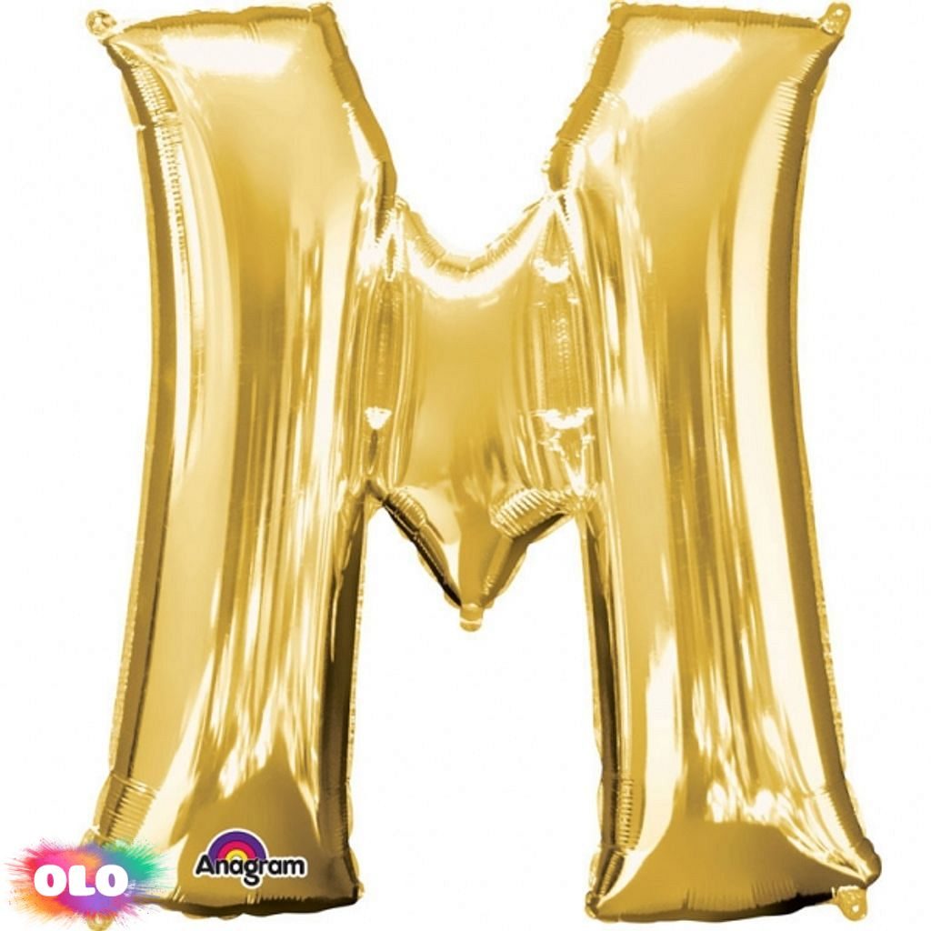 Písmena M zlaté foliové balónky 27cm x 33cm - Amscan - Balónky písmena -  Balónky a helium - OLO.cz - prodej party dekorací a potřeb