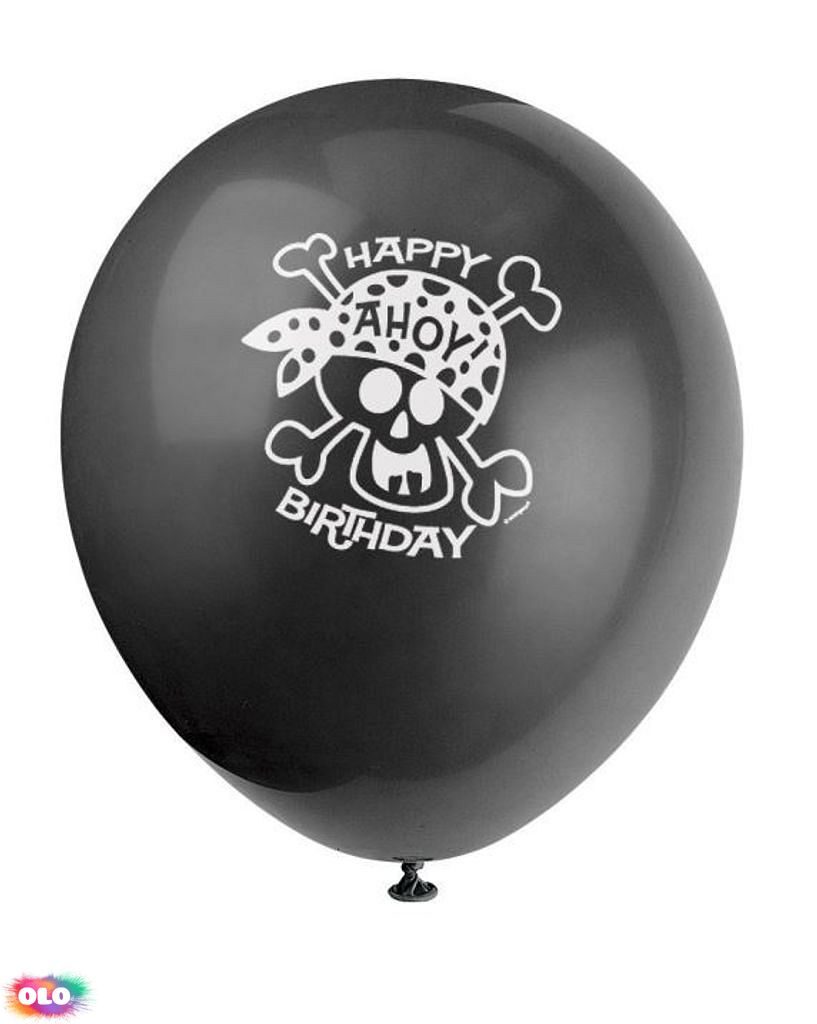 Narozeninová balónky 8 ks 30 cm - PIRATE FUN - UNIQUE - Gumové balónky -  Balónky a helium - OLO.cz - prodej party dekorací a potřeb