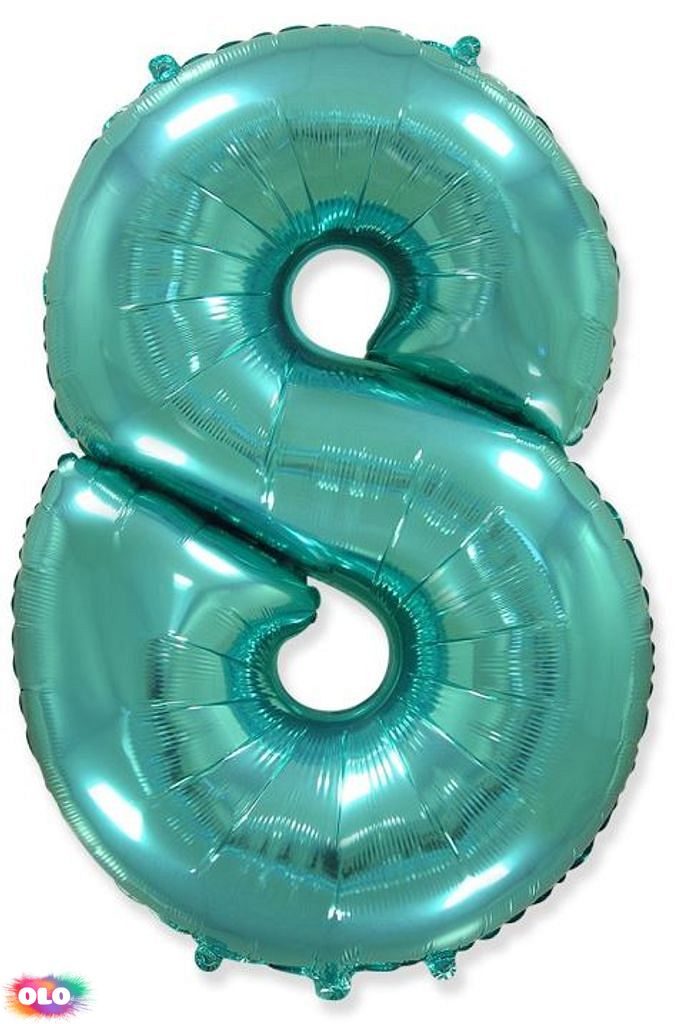 Balón foliový číslice tyrkysová (Tiffany) 115 cm - 8 - FLEXMETAL - Balónky  čísla - Balónky a helium - OLO.cz - prodej party dekorací a potřeb