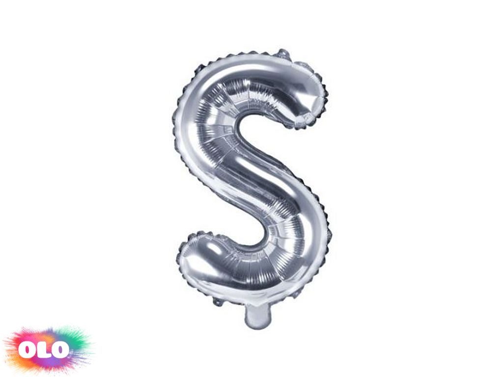 Balón foliový písmeno "S", 35 cm, stříbrný (NELZE PLNIT HELIEM) - PARTYDECO  - Foliové balónky - Balónky a helium - OLO.cz - prodej party dekorací a  potřeb