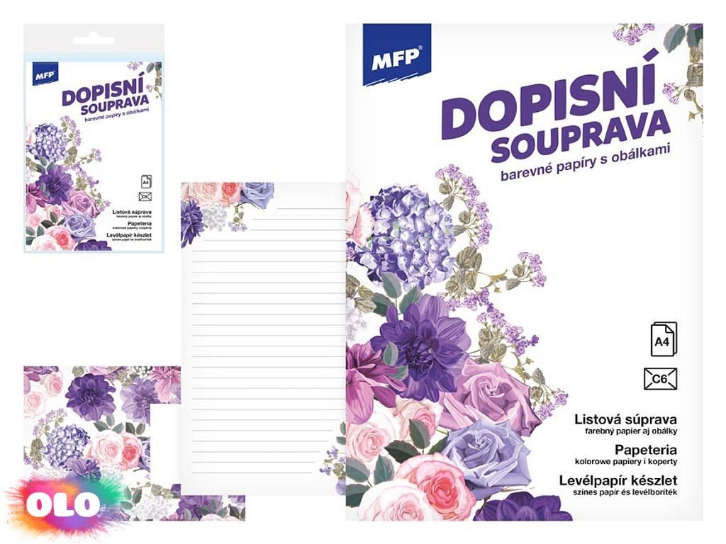 dopisní papír barevný LUX 5+10 (Květy) 5550320 - MFP Paper s.r.o. -  Kompletní nabídka - - OLO.cz - prodej party dekorací a potřeb