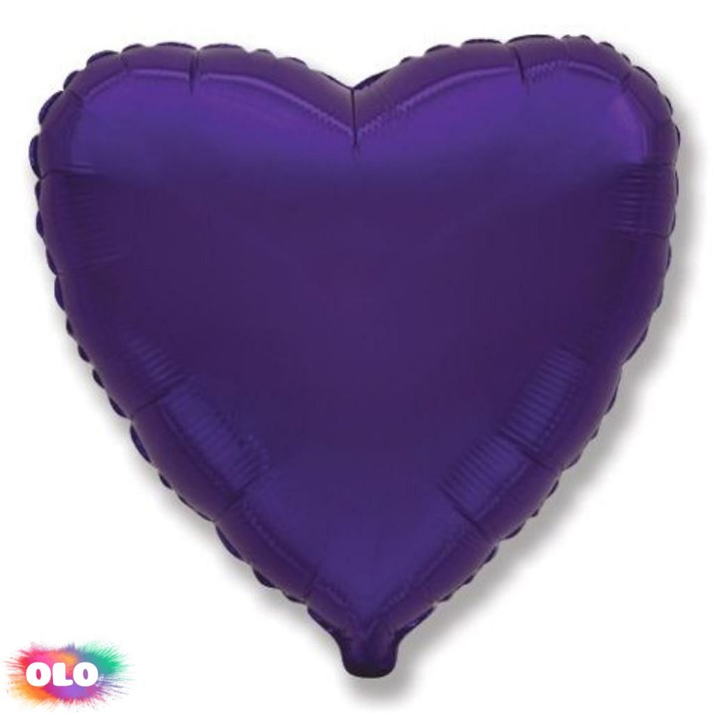 Balón foliový 45 cm Srdce fialové - FLEXMETAL - Foliové balónky tvary -  Balónky a helium - OLO.cz - prodej party dekorací a potřeb