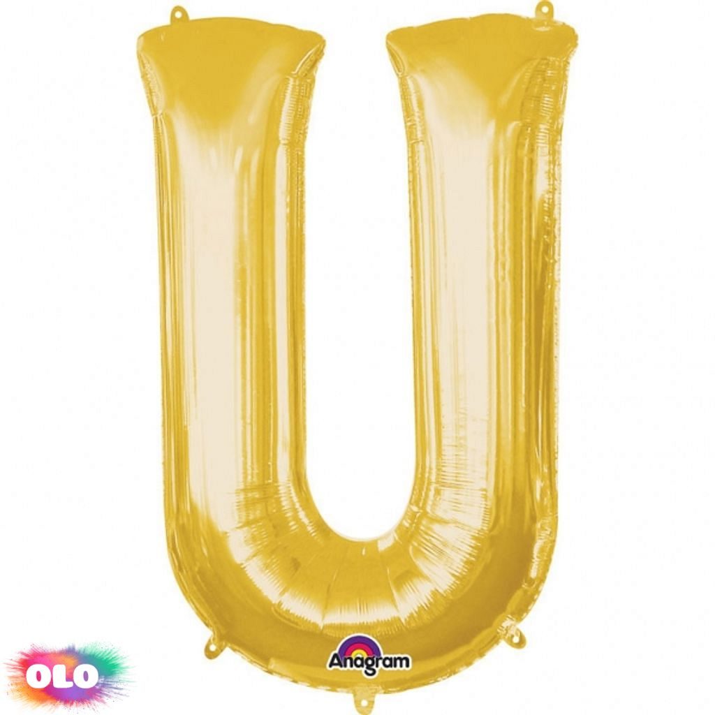 Písmena U zlaté foliové balónky 33 cm x 20 cm - Balónky písmena - Balónky a  helium - OLO.cz - prodej party dekorací a potřeb