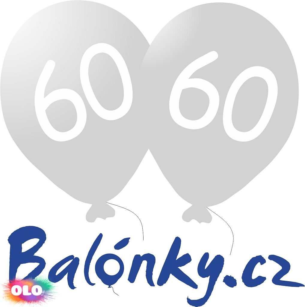 Balónek 60. narozeniny stříbrný metalický - Kompletní nabídka - - OLO.cz -  prodej party dekorací a potřeb