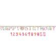 Jednorožec šťastné narozeniny nápis s číslem 3,2 m x 25,4 cm