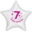 Krásné 7. narozeniny fóliový balónek hvězda pro holky