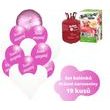 Helium set - kruh a tmavé fuchsia balónky KRÁSNÉ NAROZENINY