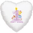 Krásné 1. narozeniny fóliový balónek srdíčko pro holky