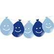 Balonky smajlík visící LED svítící 5ks mix modré