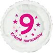 Krásné 9. narozeniny fóliový balónek kruh pro holky